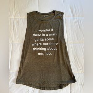 Olive Graphic Tank Top